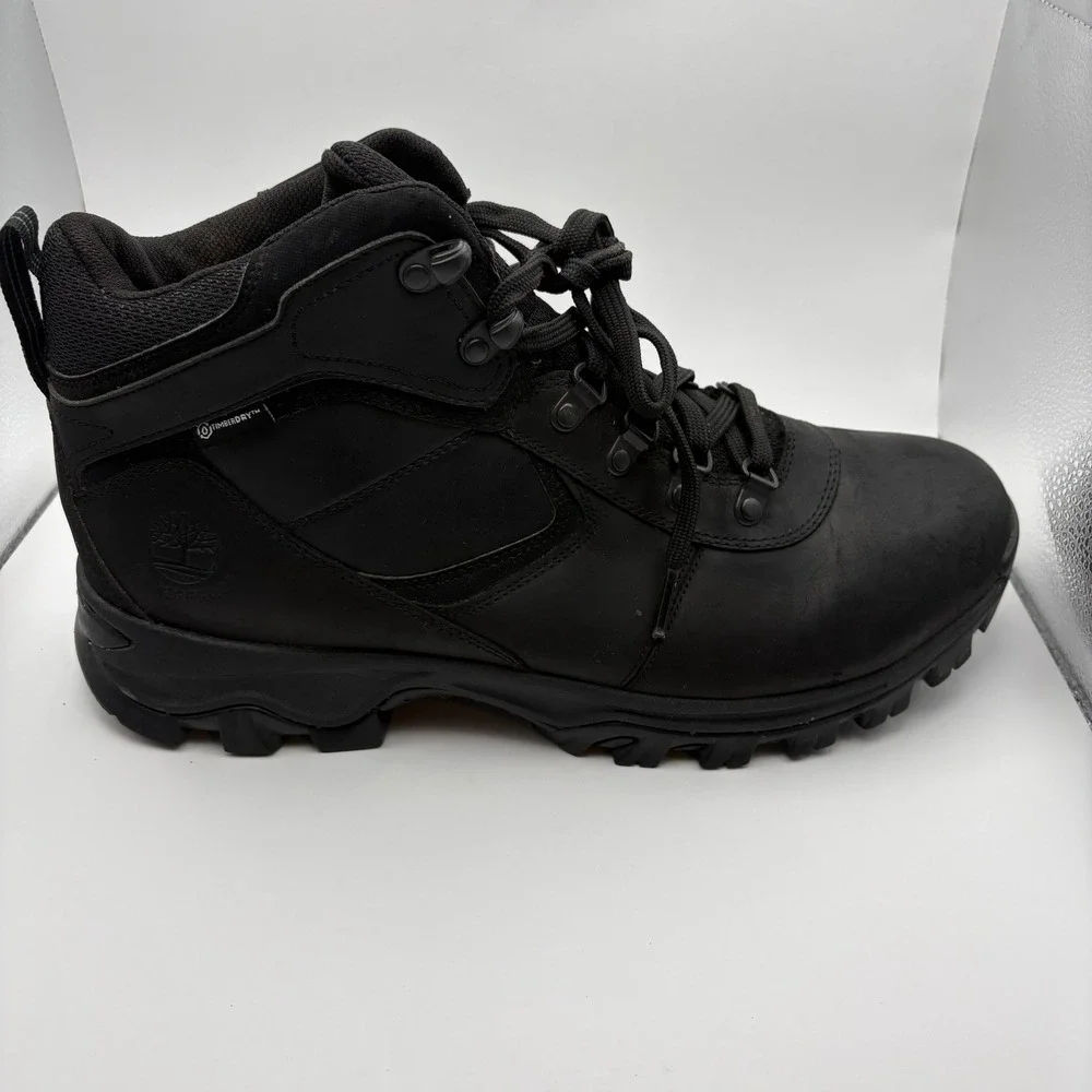 Timberland Mens 11.5 Mt Maddsen Hiking Boots Black Mid Top TimberDRY AntiFatigue